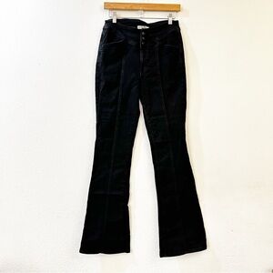 Free People High Waisted Flare Jeans Button Fly Size 29 Black